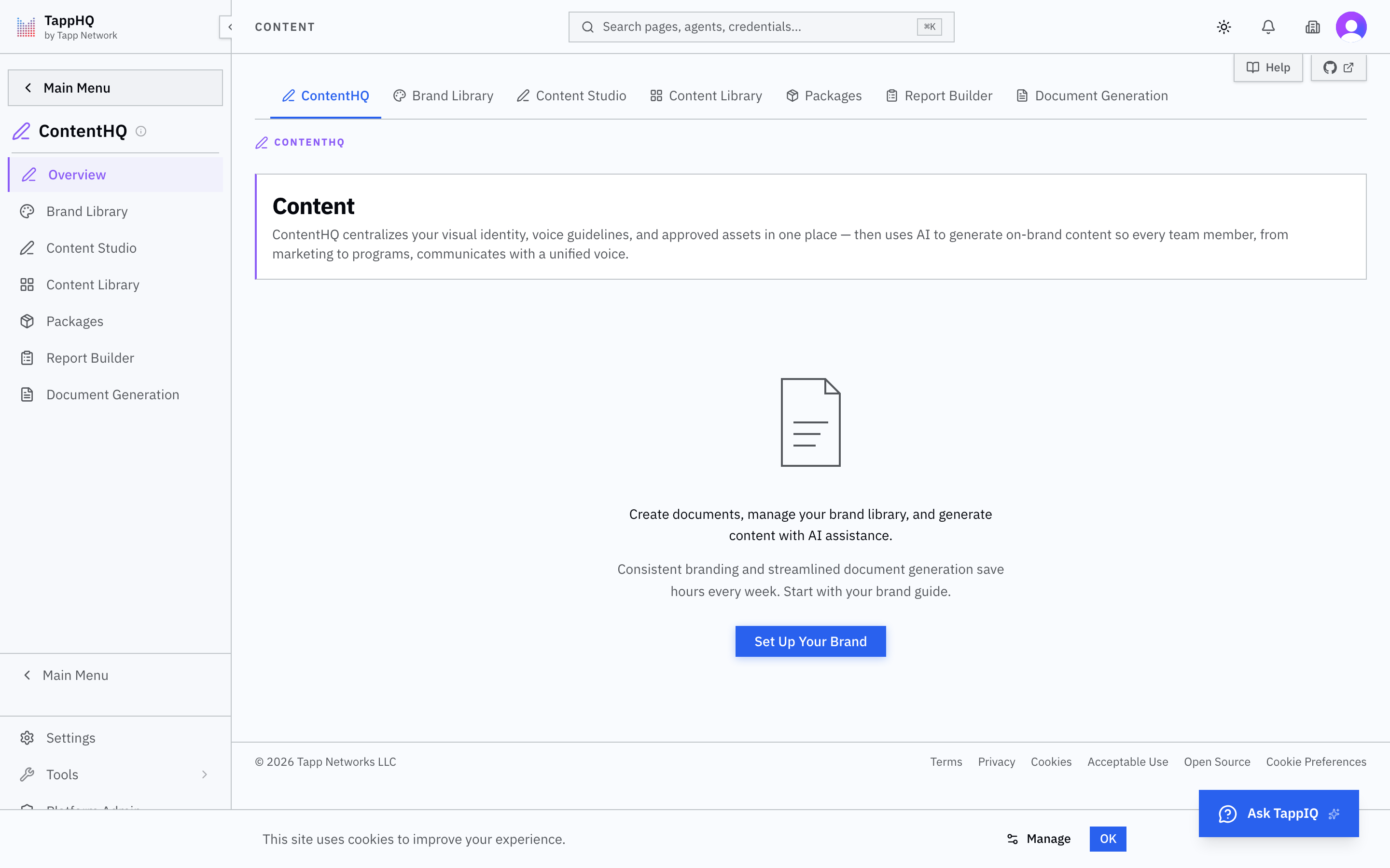 ContentHQ platform screenshot