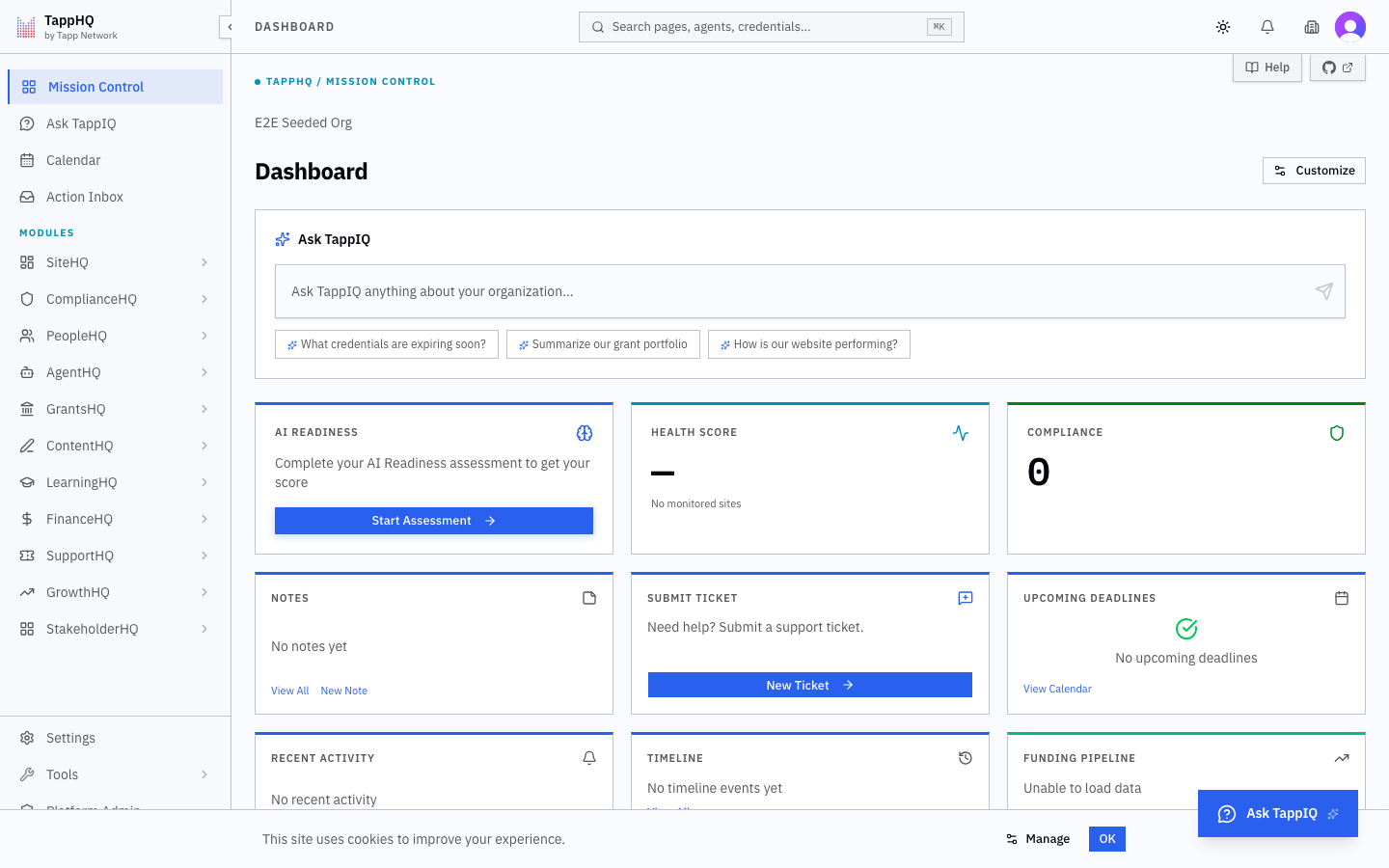 TappHQ Dashboard