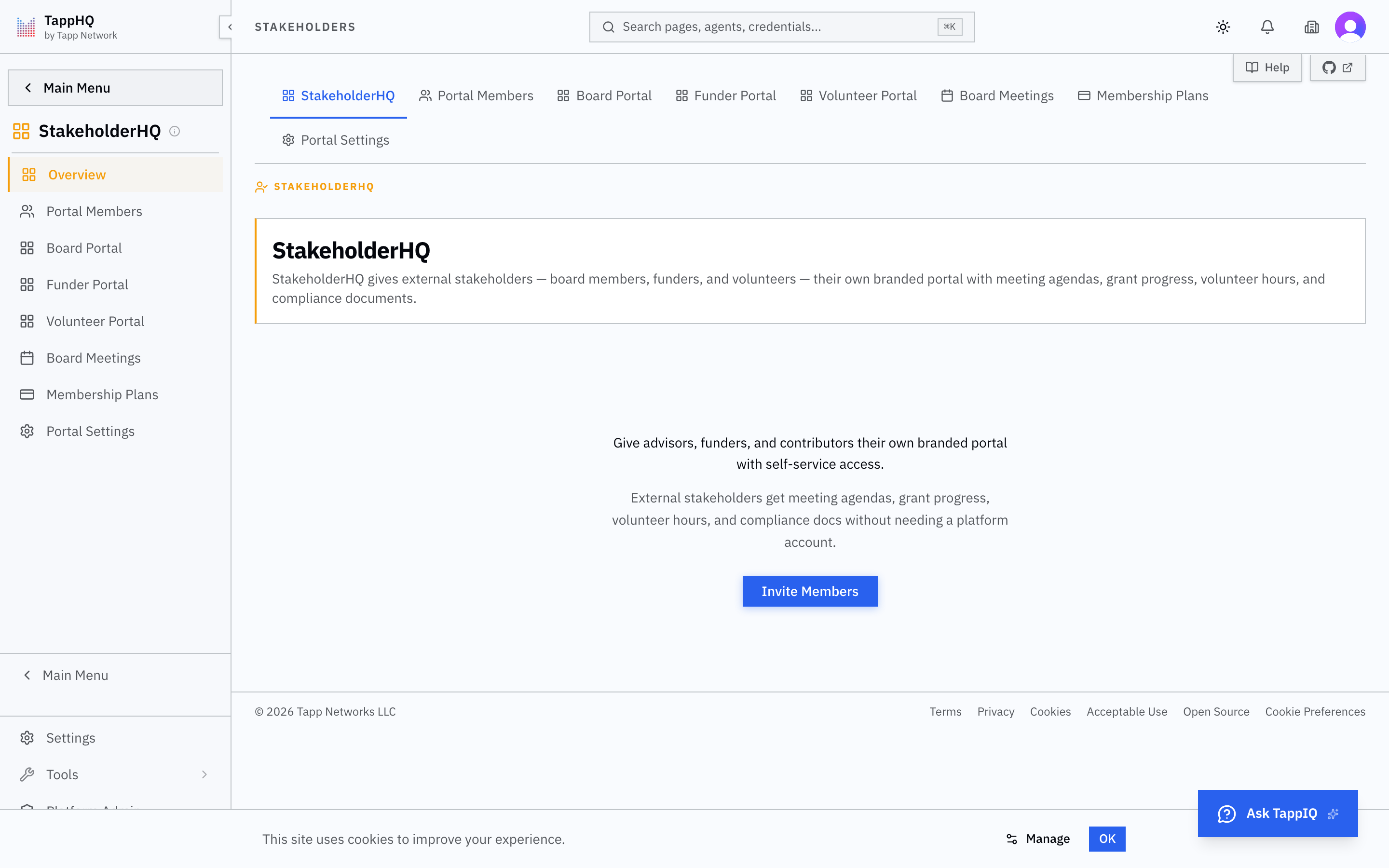 StakeholderHQ platform screenshot